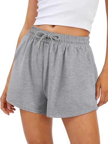شورت نسائي قصير من Sofia's Choice برباط وخصر مطاطي كاجوال صيفي للتمرين والجري في صالة الألعاب الرياضية in Kuwait