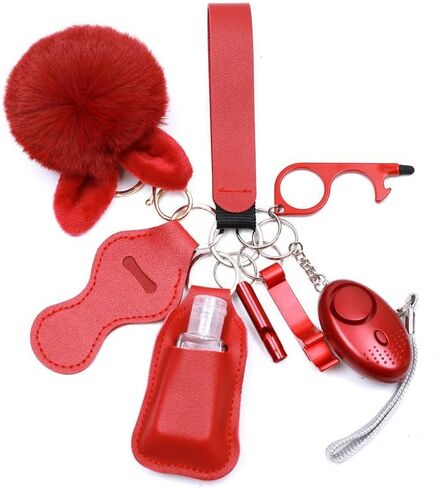 QINER Safety Keychain For Women, Safety Keychain Set With Personal Alarm, 9 Pcs Protective Accessories for Women in Kuwait