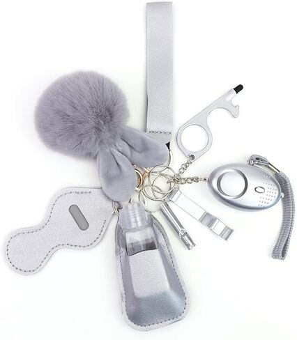 QINER Safety Keychain For Women, Safety Keychain Set With Personal Alarm, 9 Pcs Protective Accessories for Women in Kuwait