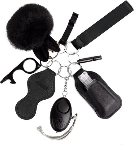 QINER Safety Keychain For Women, Safety Keychain Set With Personal Alarm, 9 Pcs Protective Accessories for Women in Kuwait