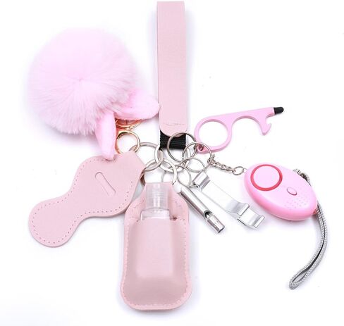 QINER Safety Keychain For Women, Safety Keychain Set With Personal Alarm, 9 Pcs Protective Accessories for Women in Kuwait