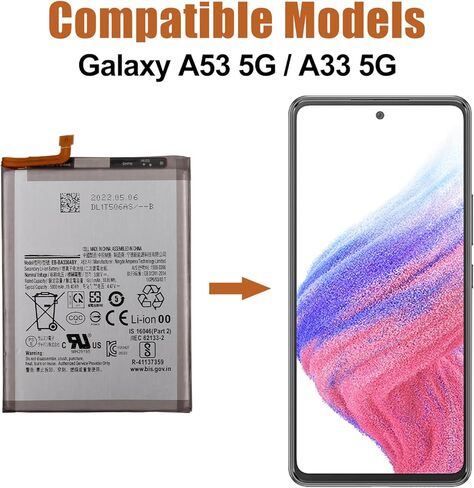Duotipa بطارية بديلة EB-BA336ABY جديدة لجهاز SAM Galaxy A53 5G مع مجموعة أدوات الإصلاح in Kuwait