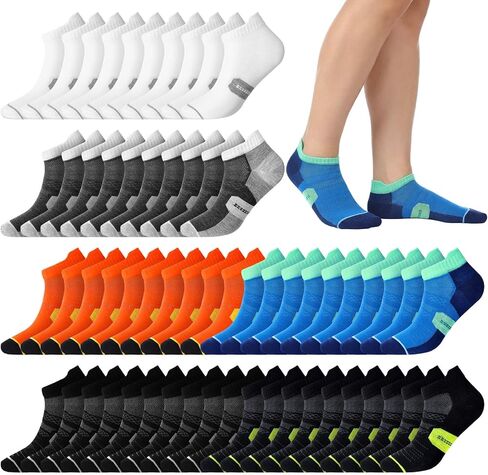 30 Pairs Ankle Socks for Women Cotton Low Cut Tab Socks Women No Show Athletic Sock Breathable Lightweight Colorful Sock for Running Casual Size 9-12 in Saudi Arabia