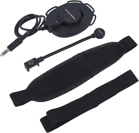 Overhead Walkie Talkie Headset with Boom Mic, 2 Way Radio Headphone for Z-Tactical Airsoft Civilian Wiring U94, Compatible with Motorola Kenwood Midland Hytera Baofeng Retevis U94 Ptt (Black) in Saudi Arabia