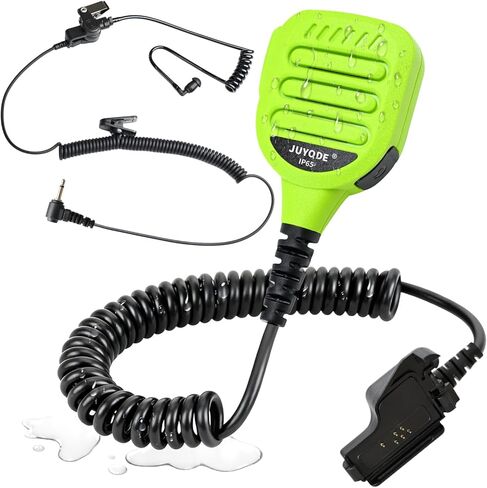 Waterproof Microphone Radio Speaker Mic Walkie Talkie Shoulder Handheld Mics with 3.5mm Audio Jack PTT for XTS1000 XTS1500 XTS2000 XTS2500 XTS3000 XTS3500 XTS5000 HT1000 Green in Saudi Arabia