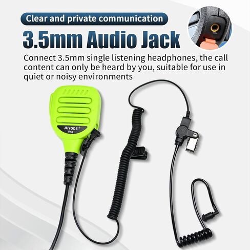 Waterproof Microphone Radio Speaker Mic Walkie Talkie Shoulder Handheld Mics with 3.5mm Audio Jack PTT for XTS1000 XTS1500 XTS2000 XTS2500 XTS3000 XTS3500 XTS5000 HT1000 Green in Saudi Arabia