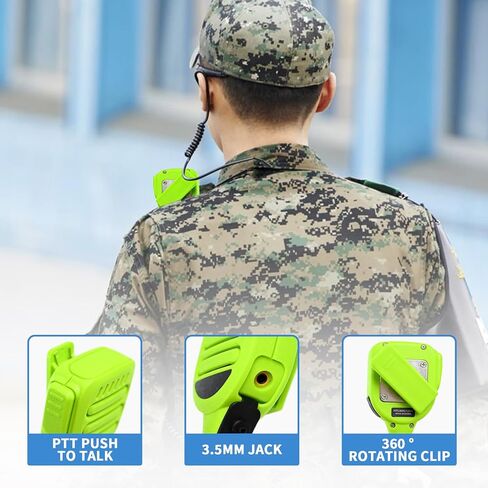 Waterproof Microphone Radio Speaker Mic Walkie Talkie Shoulder Handheld Mics with 3.5mm Audio Jack PTT for XTS1000 XTS1500 XTS2000 XTS2500 XTS3000 XTS3500 XTS5000 HT1000 Green in Saudi Arabia