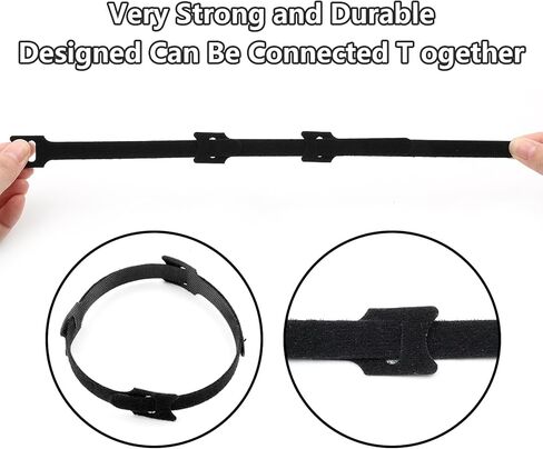 60 PCS 6 Inches Reusable Cable Ties, Cable Organizer, Adjustable Cord Straps and Hook Loop Cords Management Black in Saudi Arabia