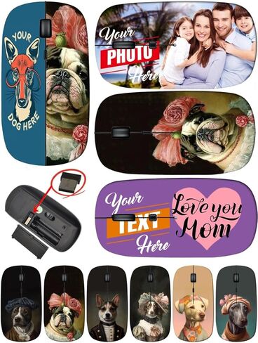 maizi Custom Wireless Mouse Pink for PC MacBook Notebook Computer, Wireless Mice Pink Image ID: 2995808 A Close up of a Bird w Portable 2.4G with USB Receiver Printed in USA in Saudi Arabia