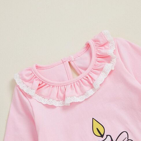 GOOCHEER First Birthday Baby Girl Outfit Fall 1 Candle Printed Ruffle Long Sleeve Romper Jumpsuit Cake Smash Clothes in Saudi Arabia