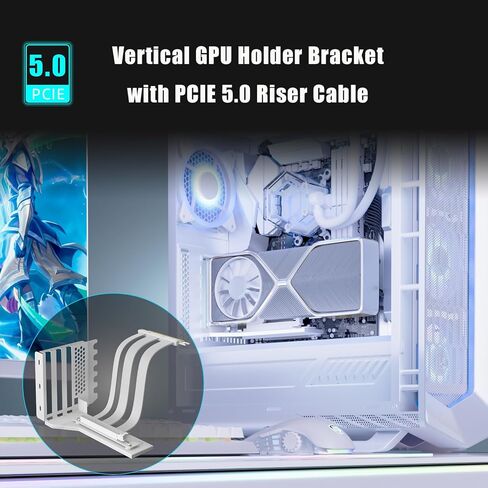 GLOTRENDS PCIe 5.0 2-Slot GPU Vertical Mount Bracket, RTX5090(Ti) RX9070(XT) GPU Ready, Fully Open 7-Slot PCIe/PCI Bracket Panel for Installation in Saudi Arabia