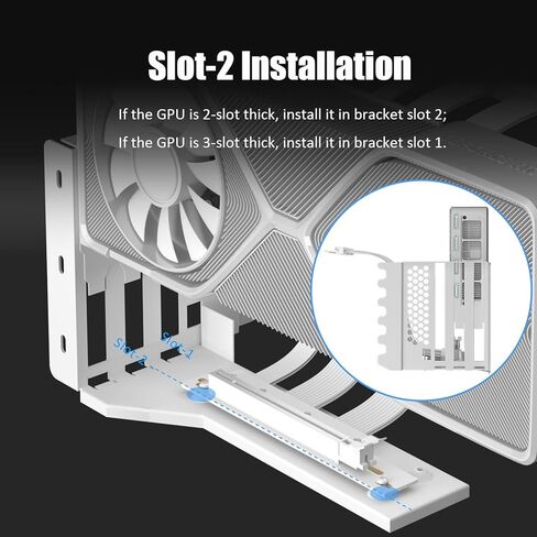 GLOTRENDS PCIe 5.0 2-Slot GPU Vertical Mount Bracket, RTX5090(Ti) RX9070(XT) GPU Ready, Fully Open 7-Slot PCIe/PCI Bracket Panel for Installation in Saudi Arabia