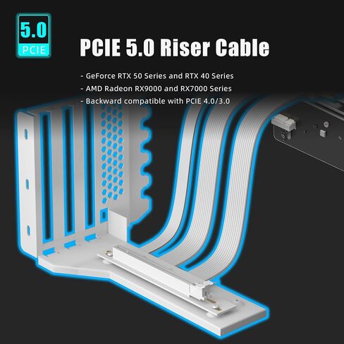 GLOTRENDS PCIe 5.0 2-Slot GPU Vertical Mount Bracket, RTX5090(Ti) RX9070(XT) GPU Ready, Fully Open 7-Slot PCIe/PCI Bracket Panel for Installation in Saudi Arabia