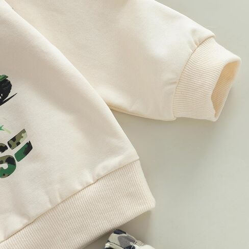 WZTYYDS Toddler Baby Boys Fall Clothes 1T 2T 3T 4T 5T Kids Winter Outfit Letter Tank Pullover Sweatshirt Camouflage Pants Set in Saudi Arabia
