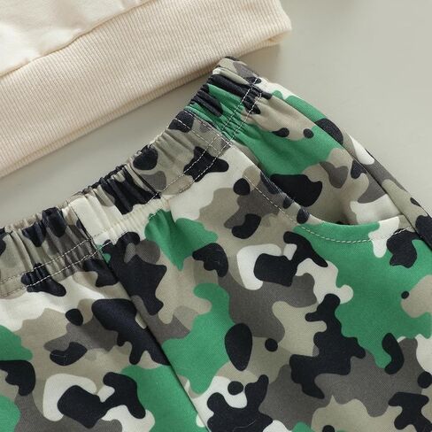 WZTYYDS Toddler Baby Boys Fall Clothes 1T 2T 3T 4T 5T Kids Winter Outfit Letter Tank Pullover Sweatshirt Camouflage Pants Set in Saudi Arabia