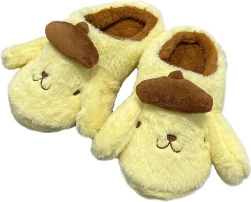 Roffatide Anime Cute Plush Open Back Floor Slippers Indoor Shoes Fuzzy Slippers with Rubber Sole for Women in Saudi Arabia