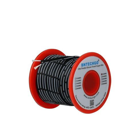 BNTECHGO 22 مقياس سيليكون الشريط كابل مرن 2P أسود 50 قدم كابل مسطح 22 AWG الذين تقطعت بهم السبل الأسلاك النحاسية المعلبة in Kuwait