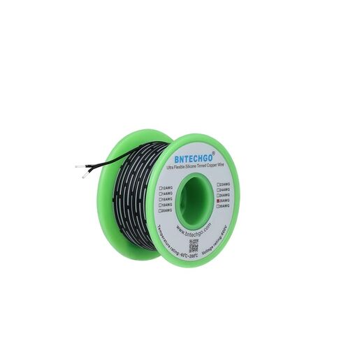 BNTECHGO 22 مقياس سيليكون الشريط كابل مرن 2P أسود 50 قدم كابل مسطح 22 AWG الذين تقطعت بهم السبل الأسلاك النحاسية المعلبة in Kuwait