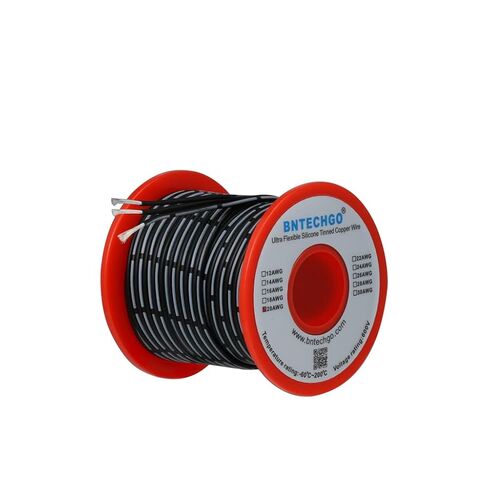 BNTECHGO 22 مقياس سيليكون الشريط كابل مرن 2P أسود 50 قدم كابل مسطح 22 AWG الذين تقطعت بهم السبل الأسلاك النحاسية المعلبة in Kuwait