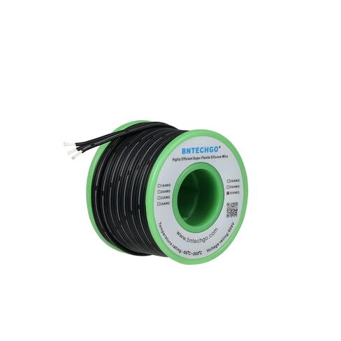 BNTECHGO 22 مقياس سيليكون الشريط كابل مرن 2P أسود 50 قدم كابل مسطح 22 AWG الذين تقطعت بهم السبل الأسلاك النحاسية المعلبة in Kuwait