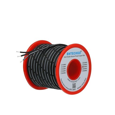 BNTECHGO 22 مقياس سيليكون الشريط كابل مرن 2P أسود 50 قدم كابل مسطح 22 AWG الذين تقطعت بهم السبل الأسلاك النحاسية المعلبة in Kuwait