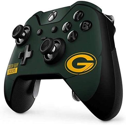 غلاف Skinit المخصص للألعاب متوافق مع وحدة تحكم Xbox One Elite - تصميم سلسلة الأداء الأخضر المرخص رسميًا من NFL Green Bay Packers in Kuwait