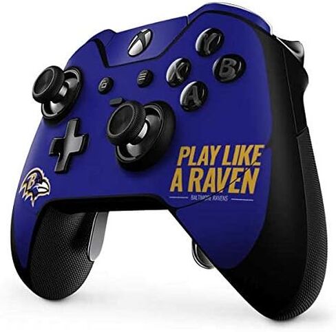 غلاف Skinit المخصص للألعاب متوافق مع وحدة تحكم Xbox One Elite - تصميم شعار فريق NFL Baltimore Ravens المرخص رسميًا in Kuwait