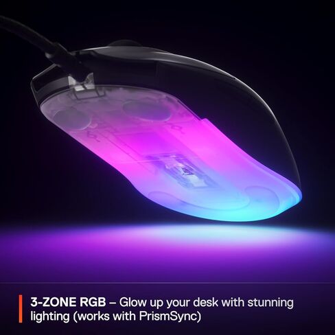 ماوس الألعاب SteelSeries Rival 3 Gen 2 — مستشعر بصري TrueMove Core بدقة 8500 نقطة في البوصة — متانة تبلغ 60 مليون نقرة — زمن استجابة منخفض — 77 جرامًا خفيف الوزن — أقدام PTFE بنسبة 100% — RGB — أسود (متجدد) in Kuwait