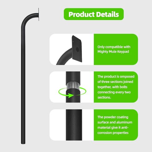 عمود تثبيت لوحة المفاتيح FM100، 67 بوصة شديد التحمل، متوافق مع لوحة المفاتيح الرقمية Mighty Mule FM137 اتصال داخلي لاسلكي FM136 in Kuwait