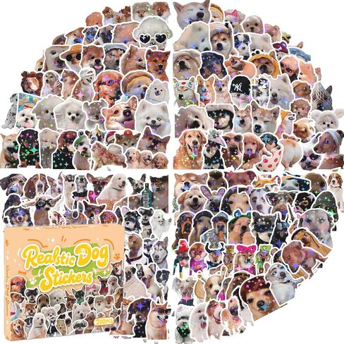 200 PCS Holographic Cat Stickers Pack, Kawaii Cat Meme Stickers Funny Kitten Sticker for Water Bottles Laptop Luggage Suitcase, DIY Waterproof Vinyl Decals Gifts for Adults in Saudi Arabia