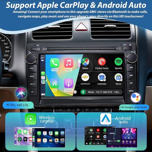 راديو سيارة لسيارة Chevy Silverado 2007-2014 Tahoe GMC Sierra Yukon، 4+64G Android 13 راديو بلوتوث مع CarPlay Android Auto GPS Navigation شاشة لمس AHD كاميرا احتياطية in Kuwait