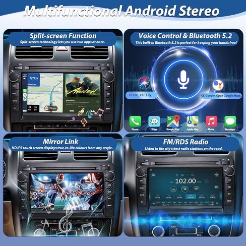 راديو سيارة لسيارة Chevy Silverado 2007-2014 Tahoe GMC Sierra Yukon، 4+64G Android 13 راديو بلوتوث مع CarPlay Android Auto GPS Navigation شاشة لمس AHD كاميرا احتياطية in Kuwait