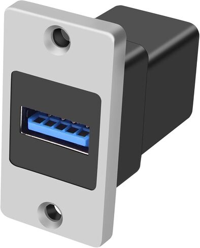 MEIRIYFA USB 3.0 Rectangular Metal Panel Mount Coupler USB A Female to Female Pass Through Adapter Socket Connector Bulkhead Extension for Data Transfer and Charing in Saudi Arabia