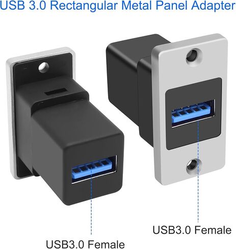 MEIRIYFA USB 3.0 Rectangular Metal Panel Mount Coupler USB A Female to Female Pass Through Adapter Socket Connector Bulkhead Extension for Data Transfer and Charing in Saudi Arabia