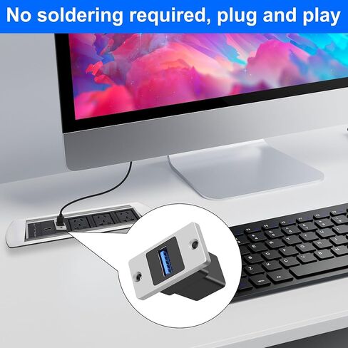 MEIRIYFA USB 3.0 Rectangular Metal Panel Mount Coupler USB A Female to Female Pass Through Adapter Socket Connector Bulkhead Extension for Data Transfer and Charing in Saudi Arabia