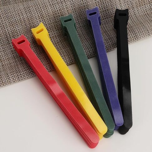100PCS Reusable Cable Ties 8 x 1/2" Adjustable Cord Organizer Multi-Purpose Wire Management Hook Loop Design Cable Ties for Home, Office, Data Centers in 5 Colors in Saudi Arabia