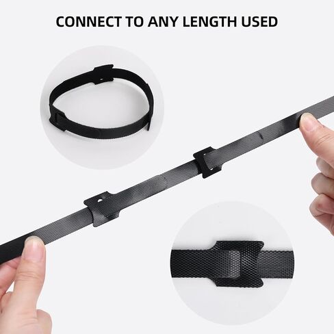 100PCS Reusable Cable Ties 8 x 1/2" Adjustable Cord Organizer Multi-Purpose Wire Management Hook Loop Design Cable Ties for Home, Office, Data Centers in 5 Colors in Saudi Arabia