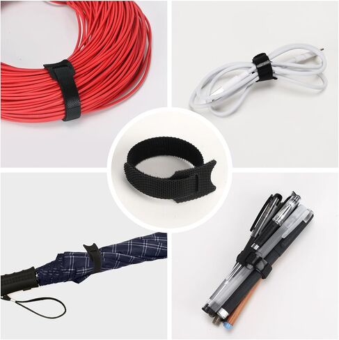 100PCS Reusable Cable Ties 8 x 1/2" Adjustable Cord Organizer Multi-Purpose Wire Management Hook Loop Design Cable Ties for Home, Office, Data Centers in 5 Colors in Saudi Arabia