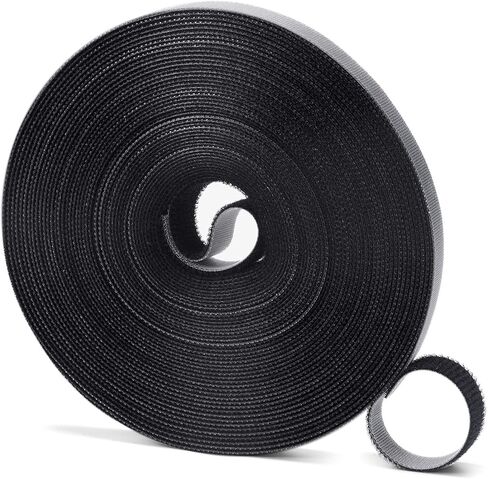 WILLBOND 2 Rolls of 3/4 Inch x 90 ft Fastening Tape Cable Ties Reusable Fastening Nylon Tape Double Side Hook Roll Hook and Loop Straps Wires Cords Management Wire Organizer Straps (Black) in Saudi Arabia
