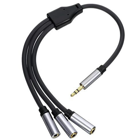 كابل مقسم صوت ستيريو 3.5 ملم، 3 طرق Aux Splitter 11.8 بوصة 1 ذكر إلى 3 أنثى كابل توزيع صوت ستيريو لمشغل Mp3، الكمبيوتر الشخصي، CD، جهاز وسائط Md in Kuwait