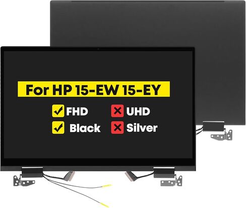 مجموعة 15.6 بوصة لجهاز HP Envy X360 15-EY 15T-EY 15-EW 15T-EW 15-EY0023DX 15-EY0013DX N09665-001 N40697-001 FHD 1920 * 1080 LCD شاشة لمس بديلة كاملة (أسود) in Kuwait