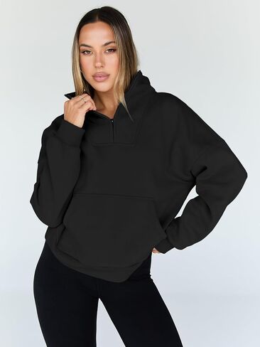 Hoodies for Women Fashion Zipper Casual Long Sleeve Sweatshirts Tops with Pockets in Saudi Arabia