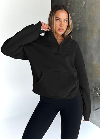 Hoodies for Women Fashion Zipper Casual Long Sleeve Sweatshirts Tops with Pockets in Saudi Arabia