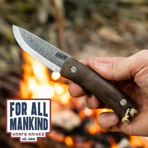 Knafs - سكين لولو ذو الشفرة الثابتة للتخييم والصيد مع غمد - مقبض ميكارتا وأحمر G10 - شفرة Stonewash CPM MagnaCut in Kuwait