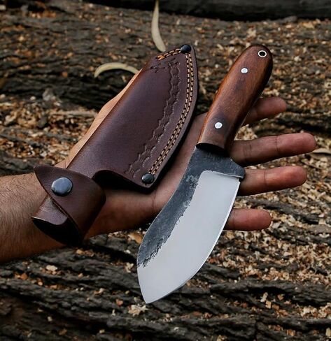 Handmade 9 Inch Carbon Steel Nessmuk Knife, Fixed Bladefull Tang Survival Knife, Edc Hunting Knife with Sheath for Camping, Survival, Bushcrafting in Kuwait