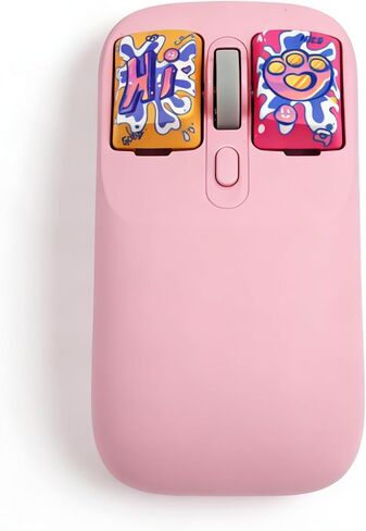 اتصال Retro Mouse 2.4G وBluetooth، ماوس لاسلكي خفيف الوزن قابل لإعادة الشحن بعمر بطارية 100 ساعة مع جهاز استقبال USB، PC/Mac - أبيض in Saudi Arabia