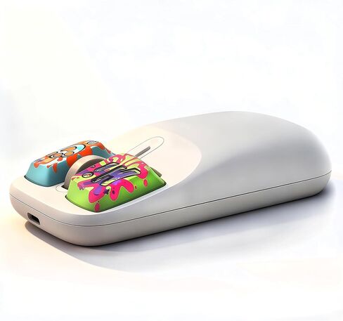 اتصال Retro Mouse 2.4G وBluetooth، ماوس لاسلكي خفيف الوزن قابل لإعادة الشحن بعمر بطارية 100 ساعة مع جهاز استقبال USB، PC/Mac - أبيض in Kuwait