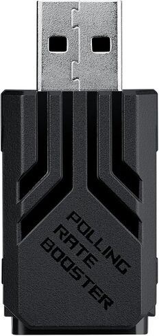 ASUS ROG Polling Rate Booster - USB 2.0 Type-A، معدل استقصاء 8000 هرتز لاسلكي/سلكي، زمن استجابة منخفض للغاية مع تقنية ROG SpeedNova، التوصيل والتشغيل مع الفئران ولوحات المفاتيح المتوافقة من ROG - أسود in Kuwait