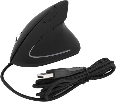 ماوس رأسي ملون، ماوس سلكي مريح وقابل لإعادة الشحن USB للمكتب، مادة ABS، أسود، مع نقل سريع للبيانات، لجميع الأجهزة in Saudi Arabia