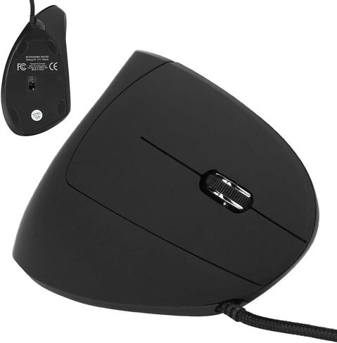 ماوس رأسي ملون، ماوس سلكي مريح وقابل لإعادة الشحن USB للمكتب، مادة ABS، أسود، مع نقل سريع للبيانات، لجميع الأجهزة in Saudi Arabia